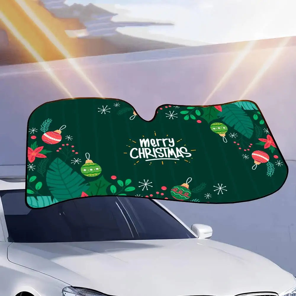 Merry Christmas Sun Shade Sunshade Seat Cover Off-Road Truck Accessory Set Retro Steering Car Van SUV Gifts