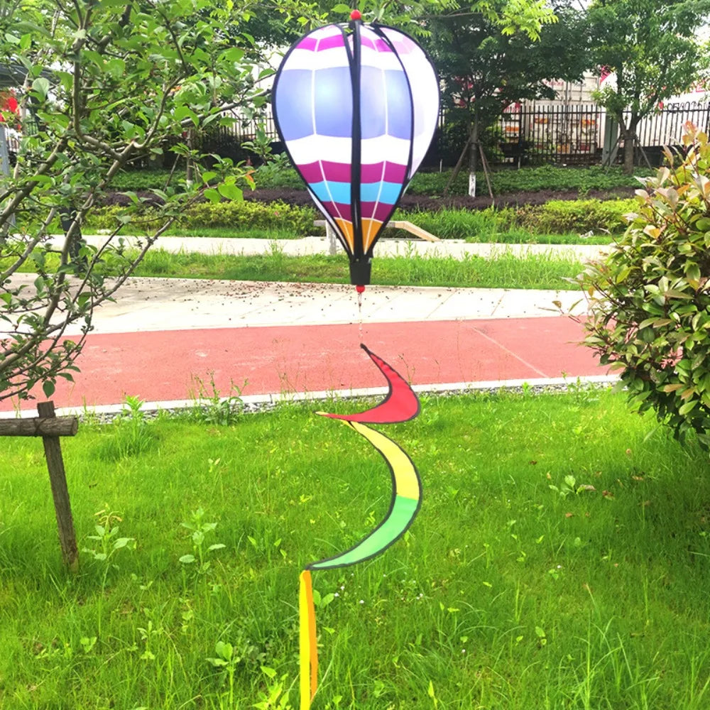 Strip Style Hot Air Balloon Wind Spinner Wind Chime Colorful Garden Wind Spinners DIY Craft Decoration Cute