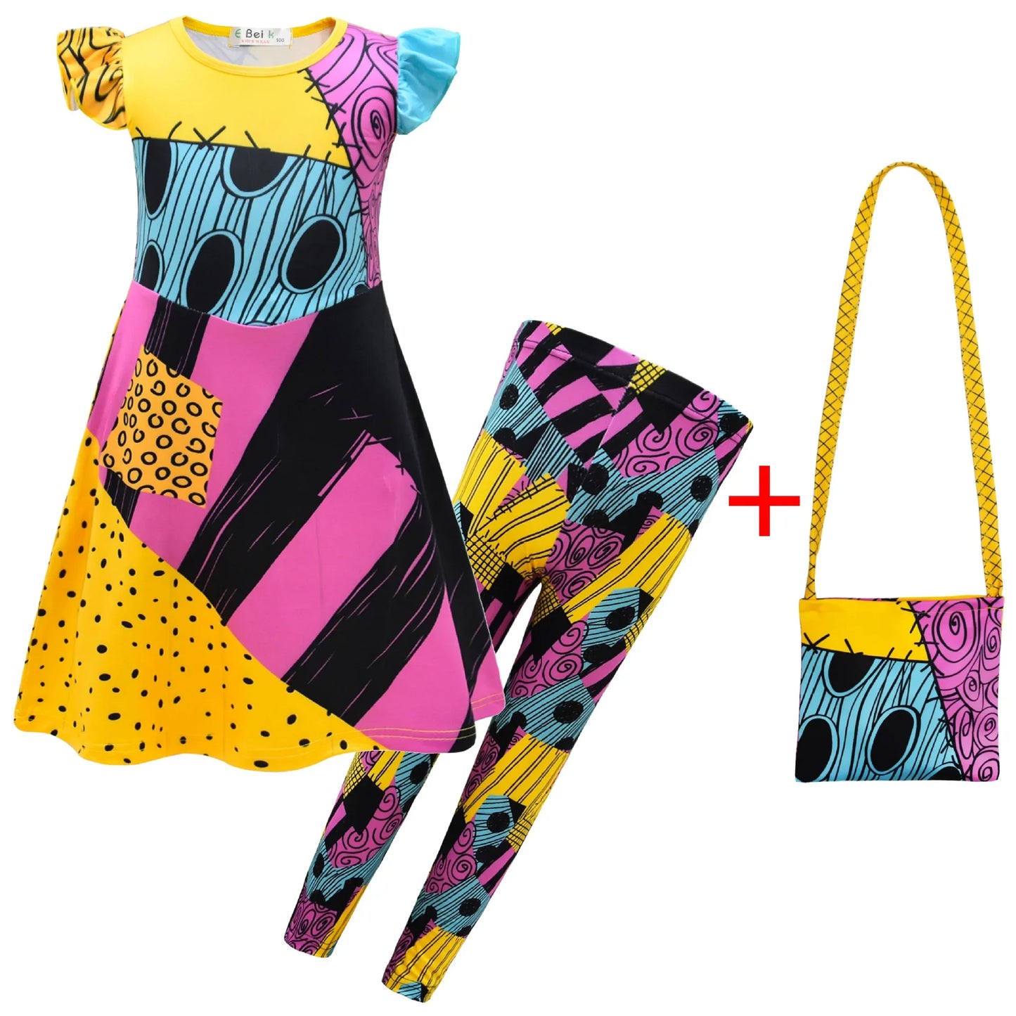 Cosplay Anime Kids Dress Girls Nightmare Before Christmas Clothing Sally Cosplay Costume Baby Children Ruffle Tracksuit Bir 72th