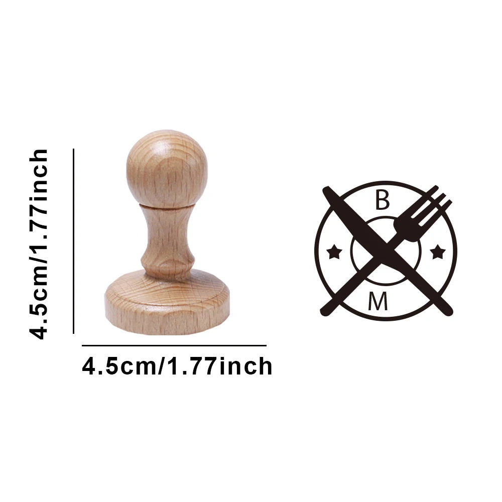 1PC Fashion Customized Name Wooden Seal For Restaurant Bakery Burger Restaurant Custom Brand Name Commercial Stamp