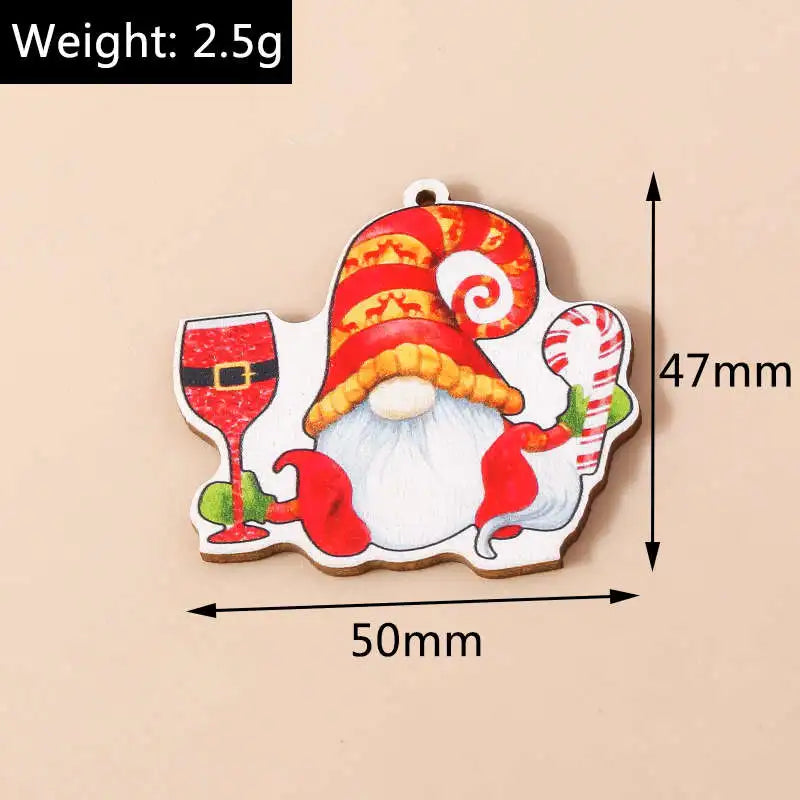 Leslie 10pcs Fashion Christmas Charms Cute Christmas Tree Deer Bell Snowman Pendant for Earring Necklace Making Accessories