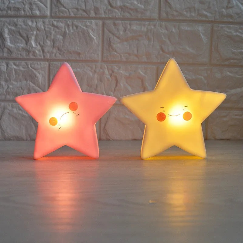 Magic Moon Star Night Light - 3D LED Cartoon Bedside Lamp for Kids Girls, Battery Operated, Nursery Decor Christmas Gift