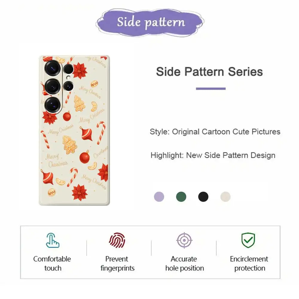 Christmas-style Phone Cases For Samsung Galaxy S25 S24 S23 S22 S21 S20 Ultra Plus S24FE S23FE S21FE Silicone Soft Cover Capa