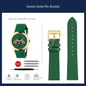 watch band For GUCCI YA1264065 Little Bee Embroidered Gucci Men's and Women's Green Genuine Lea/ther Watch Strap 20mm Bracelet