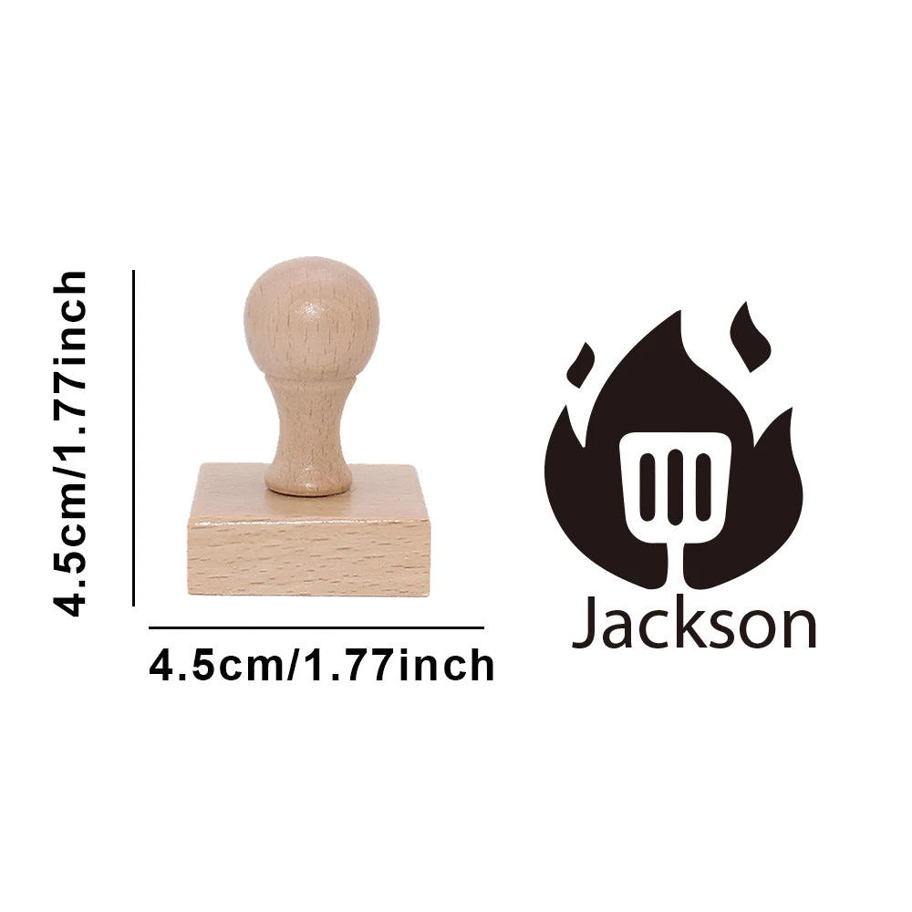 1PC Fashion Customized Name Wooden Seal For Restaurant Bakery Burger Restaurant Custom Brand Name Commercial Stamp