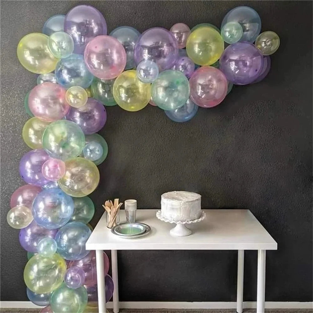 100pcs Colorful Crystal latex Balloon 10 inch Transparent Bubble Latex Balloons Kids toys Birthday Wedding party decorations
