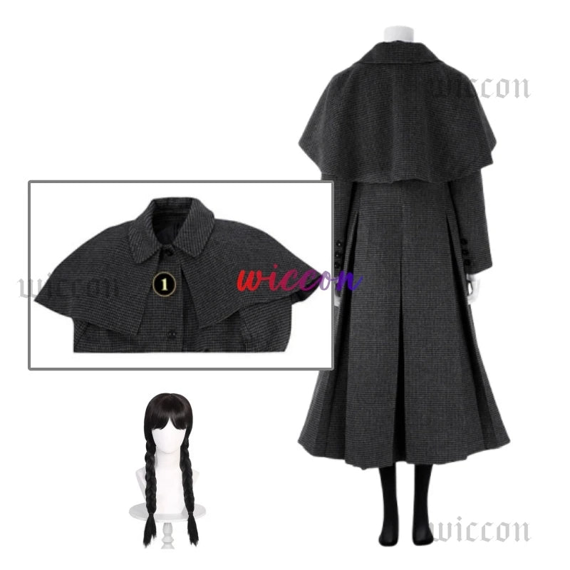 Addams Cosplay Costume Wednesday Season 2 Nevermore Academy Uniform Halloween Carnival Party Christmas PlayRole Coat Clothing