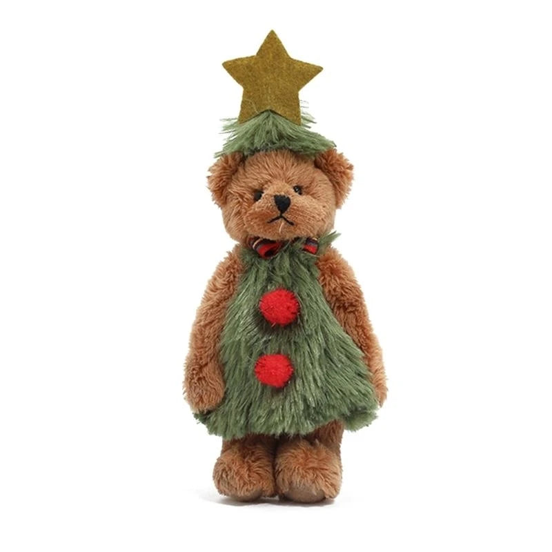 1pc Christmas Plush Bear Toy Keychain Holiday Decor Keyring Designs for Home Farmhouse Warm and Lovely Feel Kids Playing Toy