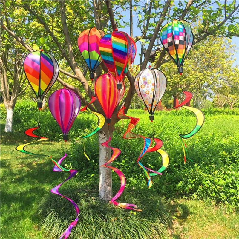 Garden Spring Hot Air Balloon Pendant Rotating Windmill Hanging Decoration-AA98