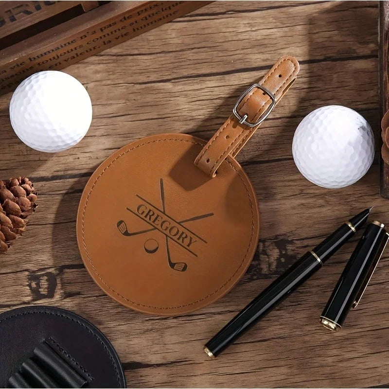 Personalised custom engraved golf mark gift with personalised DIY golf pad and ball marker holder without studs