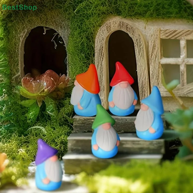 〔Rebecca〕10Pcs Micro Landscape Christmas Old Man Dwarf DIY Decoration Accessories Mini Ornament