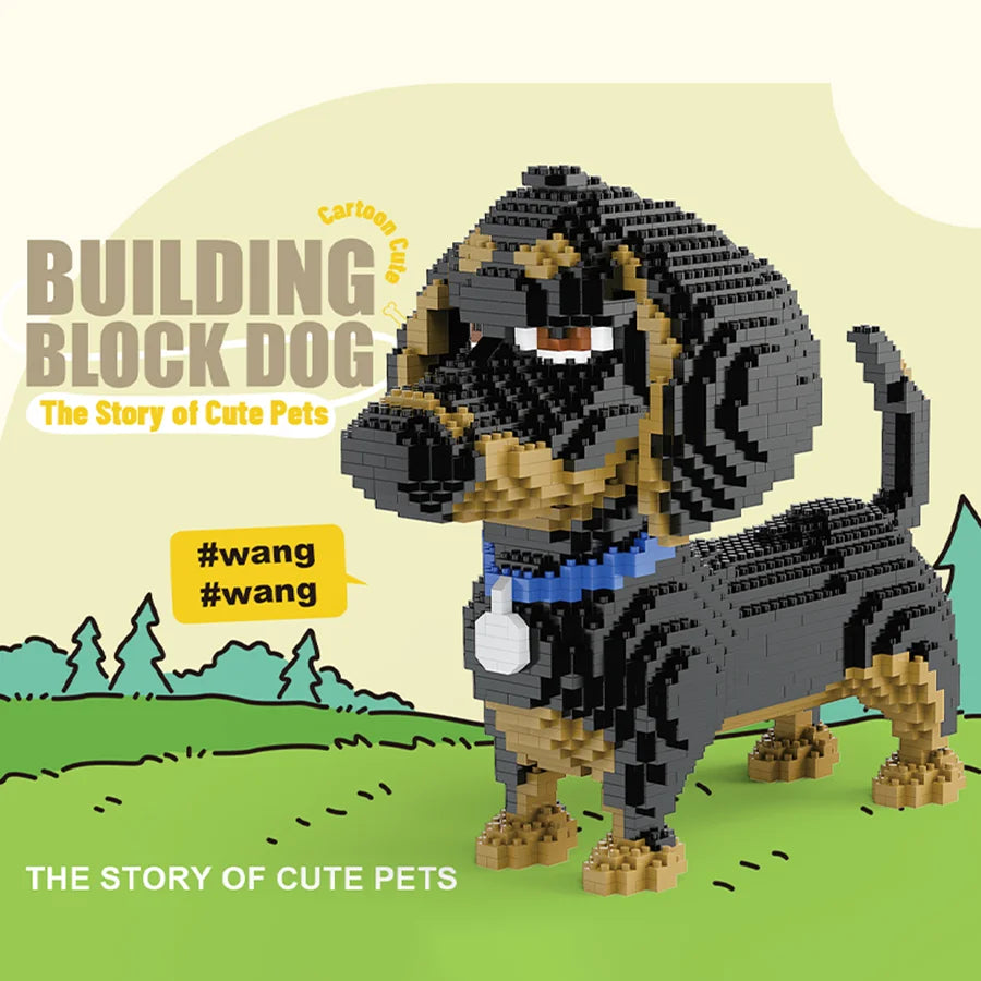 Dachami dog building blocks, animal dog building blocks - the perfect gift, Christmas, room decoration gift