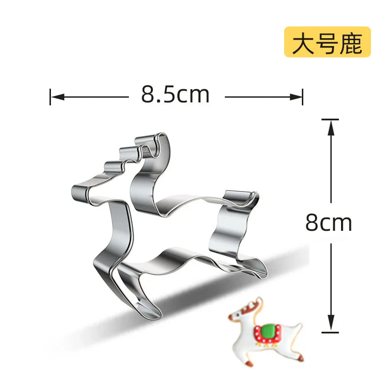 Christmas Cookie Cutter Stainless Steel Biscuit Mold Baking Tool Christmas Theme Snowflake Santa Claus Cake Biscuit Mould M542