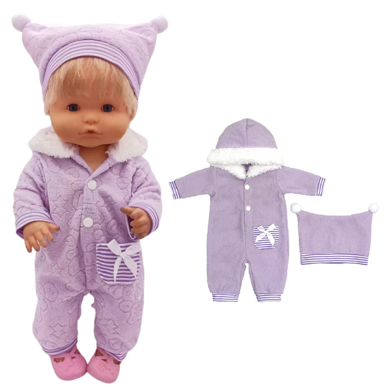 40cm Baby Doll Boy Clothes Grey Rompers Sock Hat For 38 Cm Nenuco Doll Clothing Ropa Y Su Hermanita Toys Wears