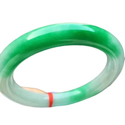 Natural Myanmar jade bracelet, round shape, genuine, ice-like texture, with a vibrant green color and floral patterns, a ja
