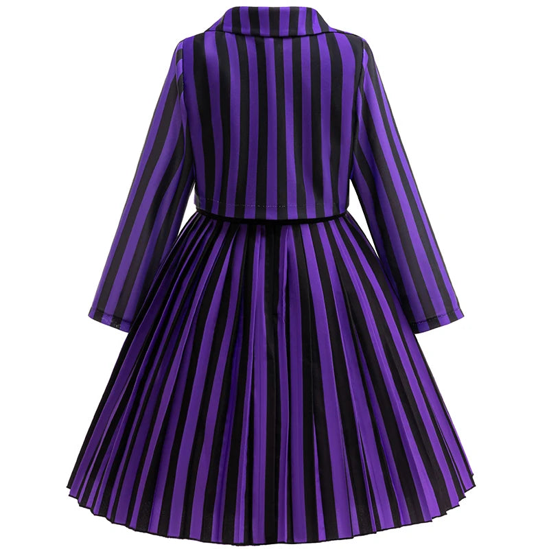 4-12 years old Halloween show costume girls black Wednesday college uniform girls theme event costume carnival party dress 2PS
