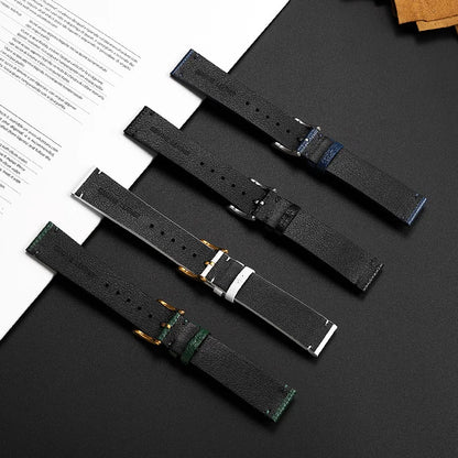 watch band For GUCCI YA1264065 Little Bee Embroidered Gucci Men's and Women's Green Genuine Lea/ther Watch Strap 20mm Bracelet