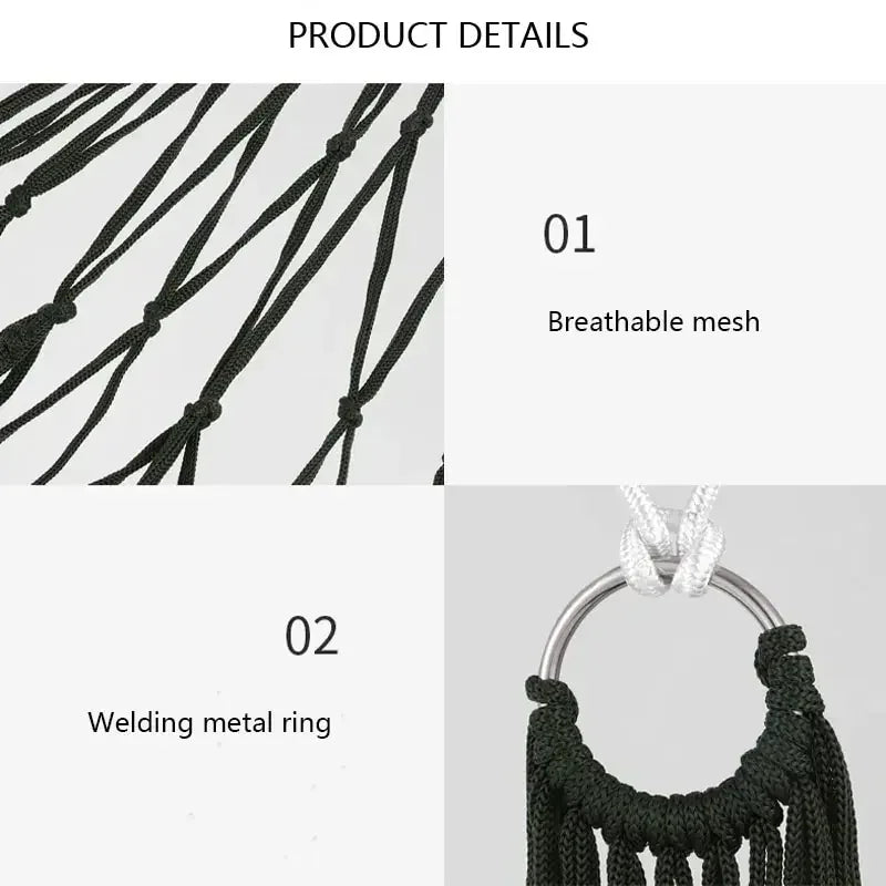 Portable Garden Outdoor Thickened Nylon Rope Hammock Indoor Mesh Hammock Portable Simple Hammock Swing Chair