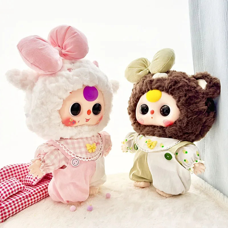 Baby Three Doll Clothes For 400% Large Cute Bow Double Spelling Back Pants Adorable Three-Piece Set Doll'S Accessories Gifts