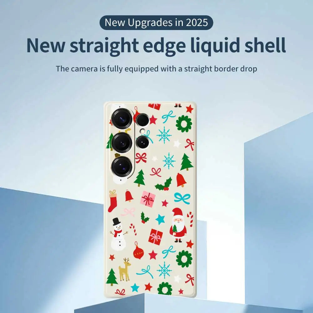Christmas Pattern Case For Samsung Galaxy S25 S24 S23 S22 S21 S20 Ultra Plus S10 Plus S24FE S23 FE S22FE S21 FE S20 FE Cover