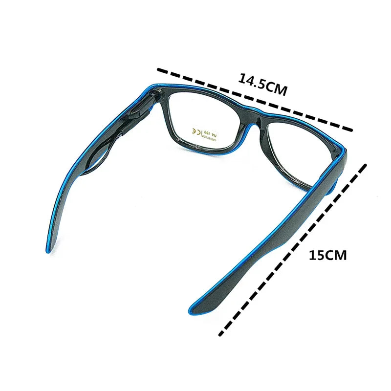 1PC Flashing EL Wire Led Glasses Luminous Party Decorative Lighting Classic Novelty Gift Bright LED Light Up Party SunGlasses