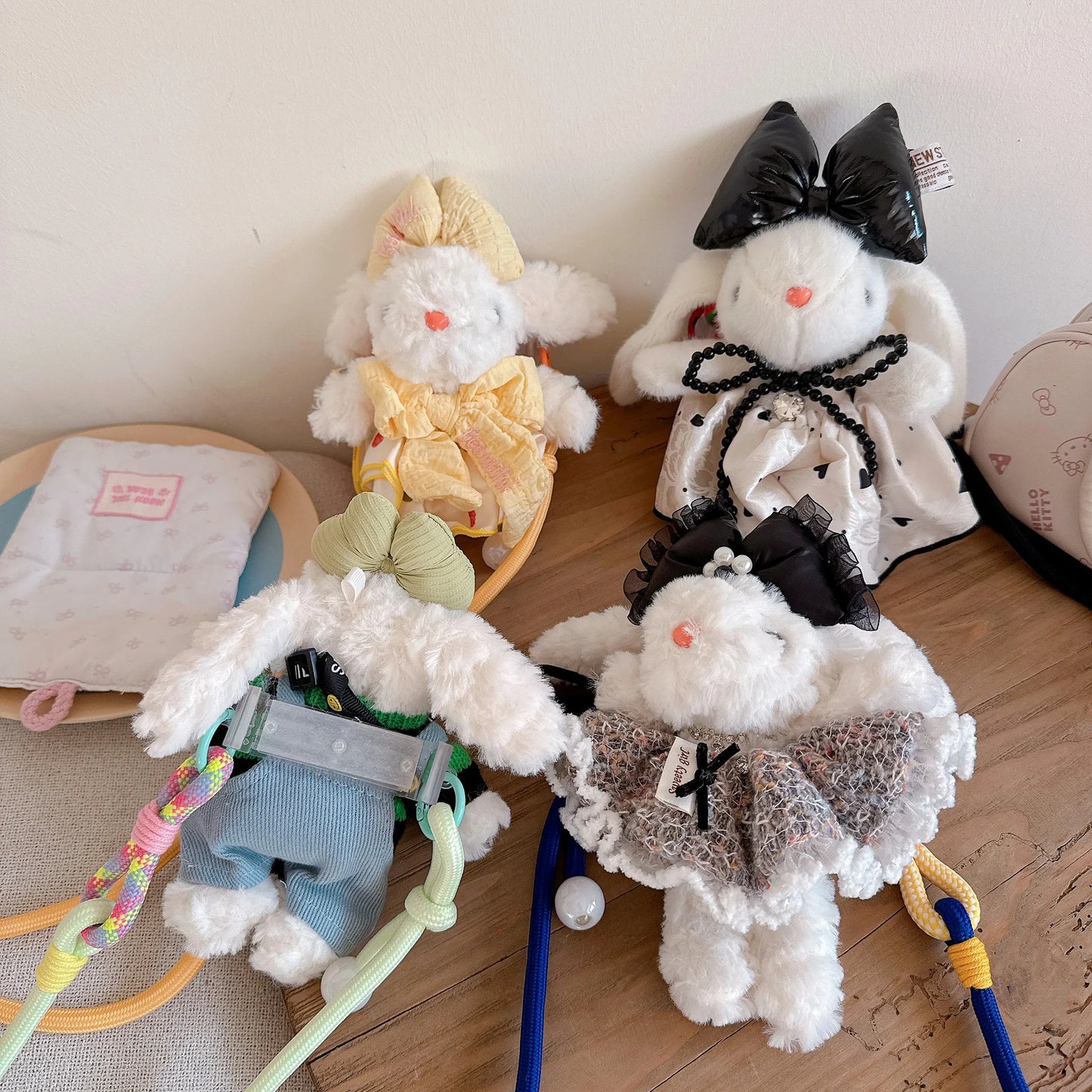 Hanging Ear Rabbit Doll Keychain Cartoon Plush Doll Bag Pendant Cute Animal Doll Accessories For Girl Women Christmas Gifts