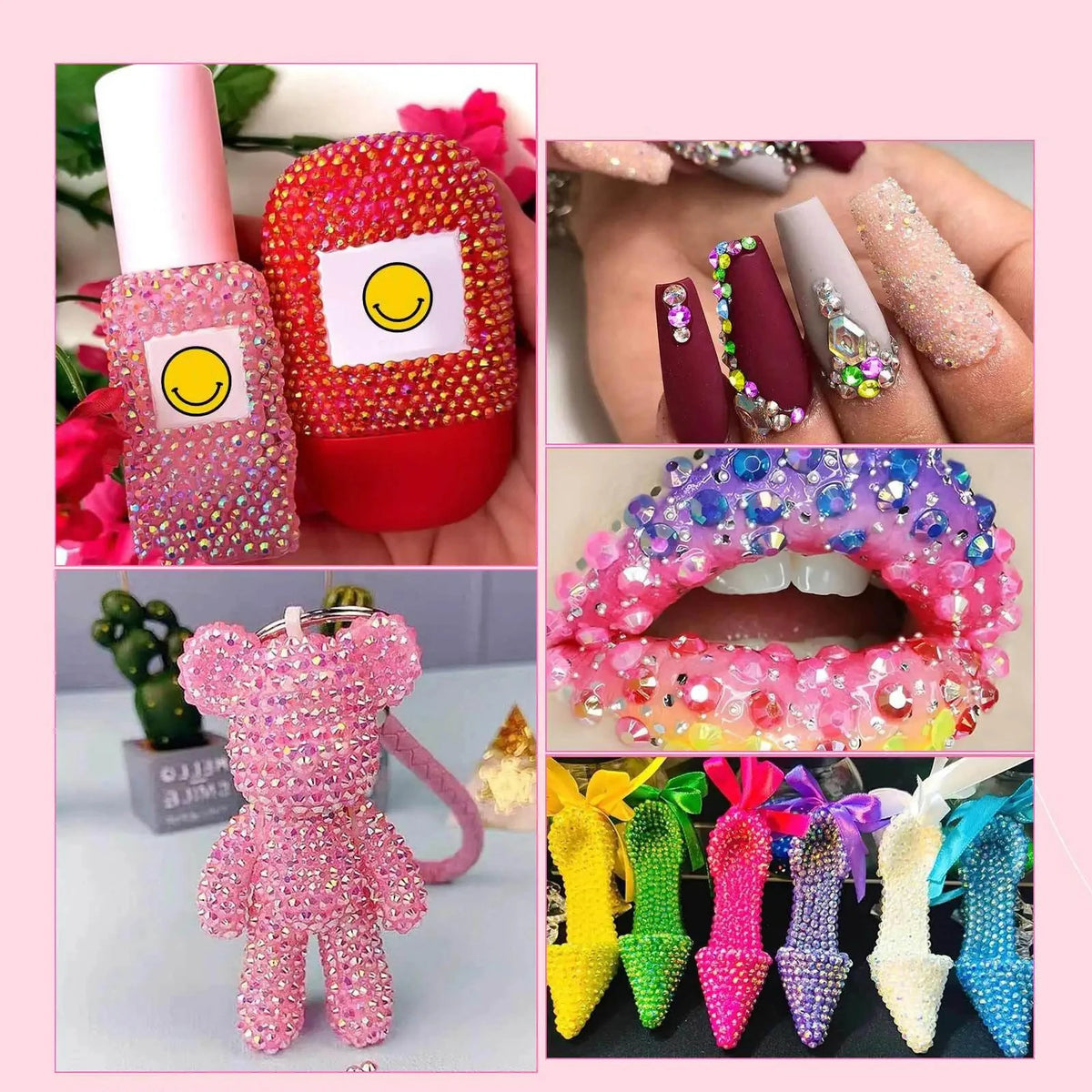 3mm Resin Rhinestone for Bedazzling Kit, Flatback Jelly Gems Rhinestone Kit with Tools for Nail Art Clothing Shoes Phone Case