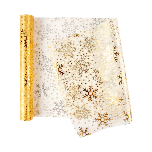 Sparkle Metallic Gold Thin Table Runner Gold Snowflakes Sequin Glitter Mesh Roll Wedding Christmas Table Decoration Navidad Noel