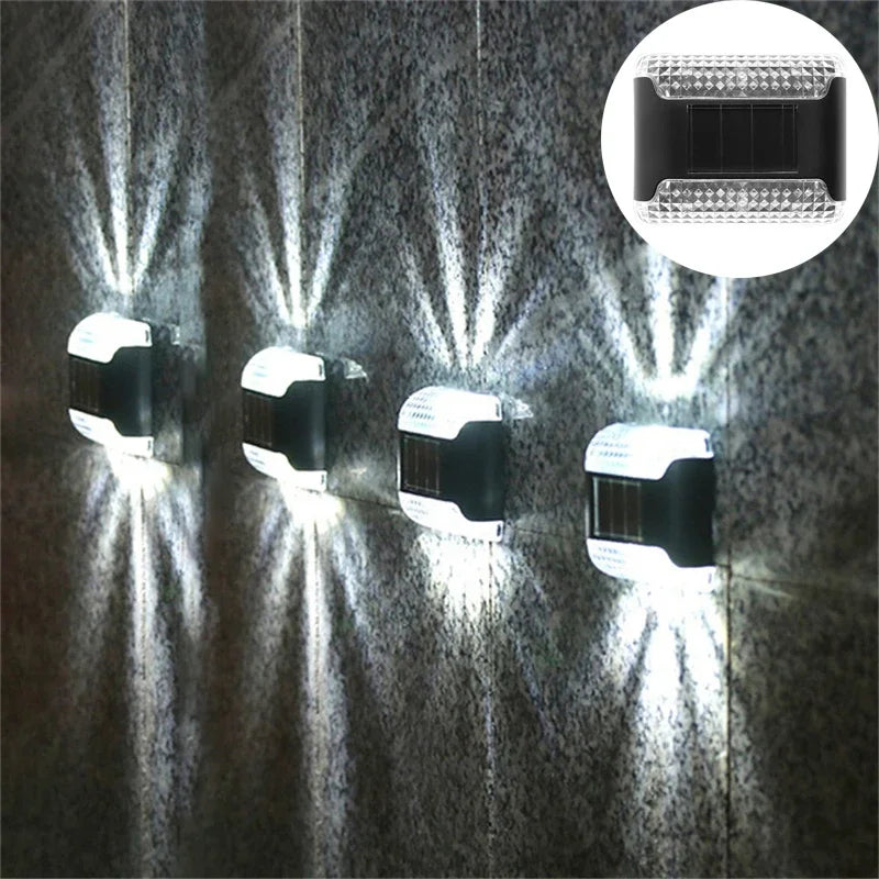 4Pack Solar LED Garden Ground Light Outdoor Waterproof Solar Wall Lamp Christmas Fence Courtyard Atmosphere Decor Night Light