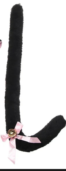 Womens Halloween Maid Lace Cat Ear Headband Hair Accessories Cat Ear Headband Long Tassel Japanese Animation Cosplay Accessories