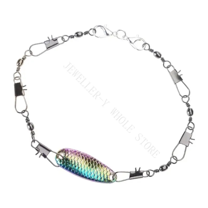 R7UF Alloy Fishing Lure Charm Bracelet Adjustable Wristband Handcraft Hook Designs Outdoor Sports Jewelry Accessory
