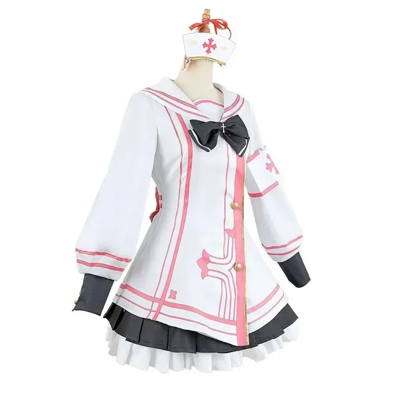 Game Blue Archive Sumi Serina Cosplay Costume Women Uniform Casual Jacket Skirt Wig Nurse Hat Bow Halloween Party Suit