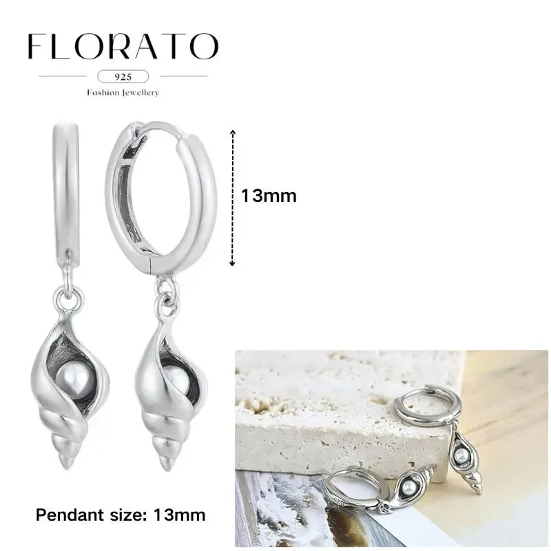925 Sterling Silver Ear needle European And American Style Hoop Earrings Round square Pendientes Fashion For Women Birthday Gift