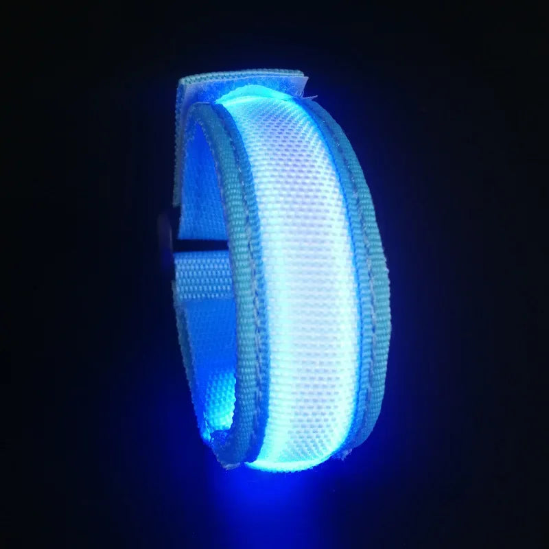 LED Light Up Bracelets Glow in The Dark Party Prop Outdoor Sports Belt Arm Leg Warning Wristband Reflective Safety Bicycle Light