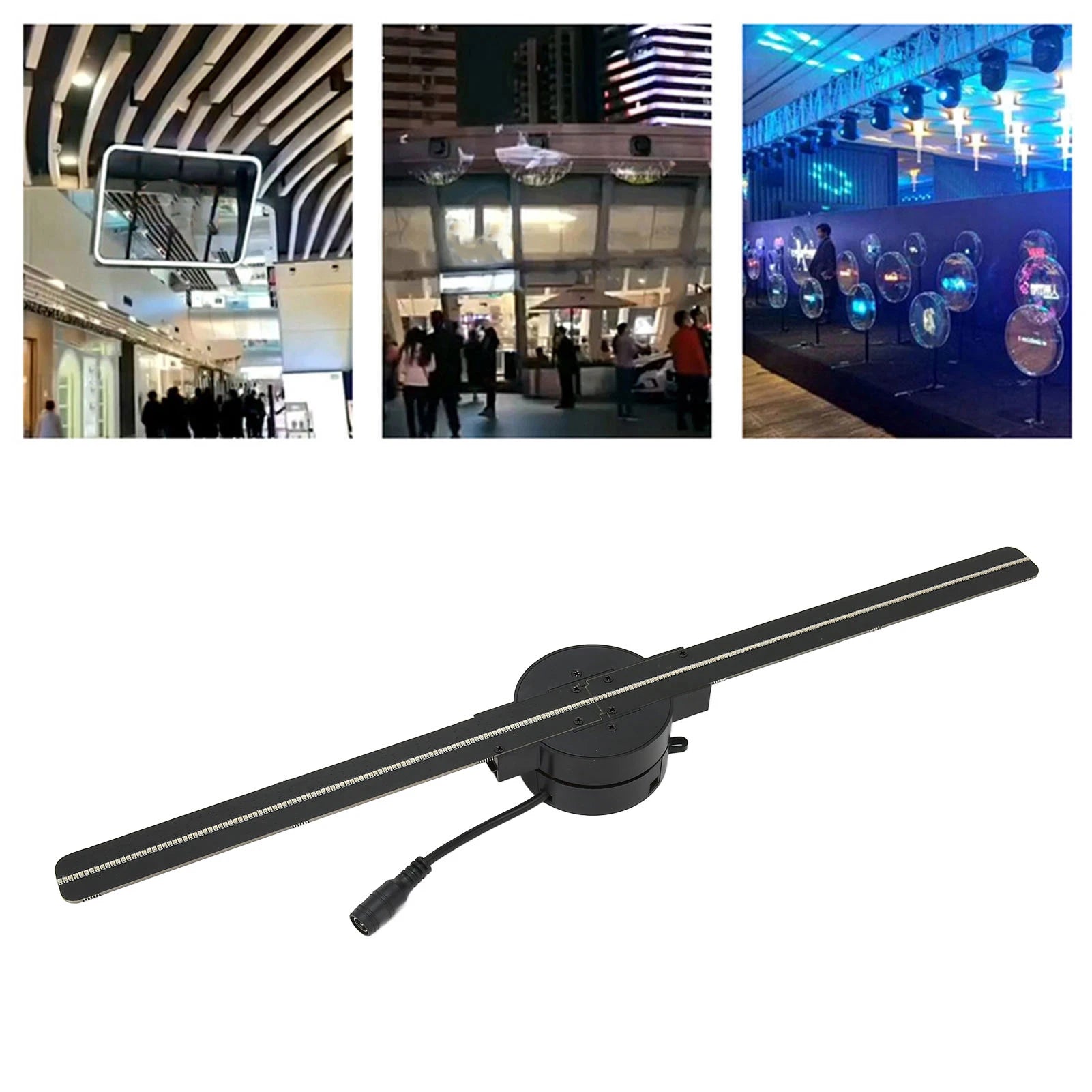3D Hologram Fan 16.5in 2000x224 WiFi 3D Projector with 224 LED Light Beads for Business Store Advertising Christmas Halloween