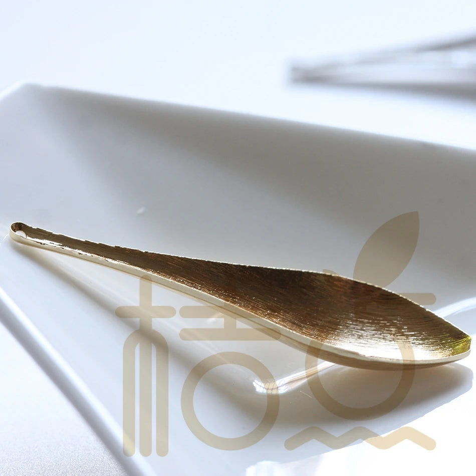 Premium Plated Solid Brass Brushed Spoon Charm - 50x14mm (4332C)