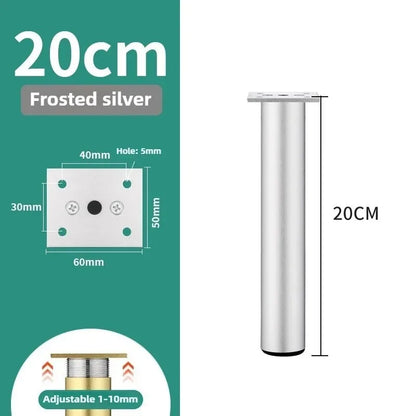 4pcs 6-30cm Aluminum Alloy Furniture Legs Metal Adjustable Legs, for Cabinet Table Legs Sofa Feet Furniture Replacement Foot