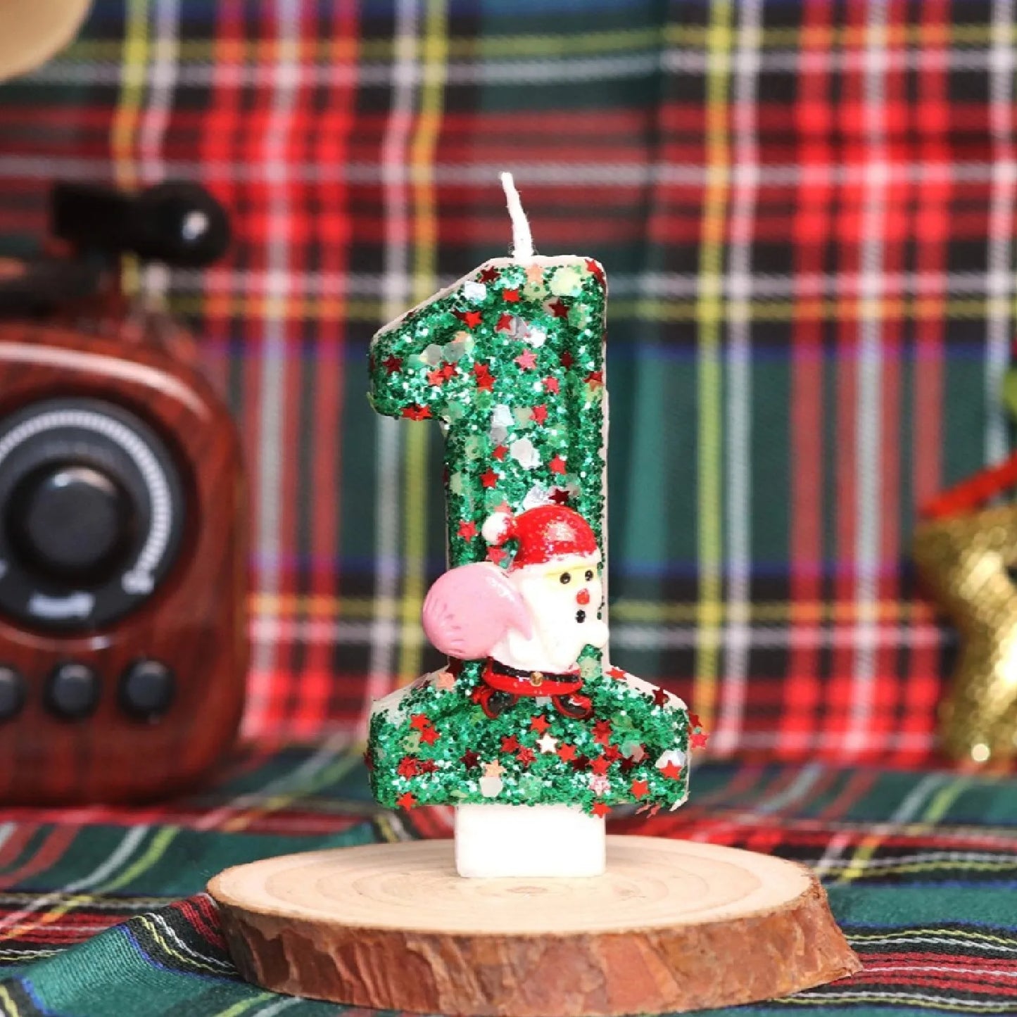 Sparklers Birthday Candle 0-9 Number Digital Candles Santa Claus Cake Topper Birthday Christmas Party Decoration Baby Shower