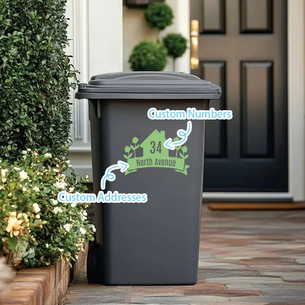 1PC New Luminous Stickers Minimalist Style Custom Reflective Rubbish Bin Number Sticker - Special Personalised Address Sticker f