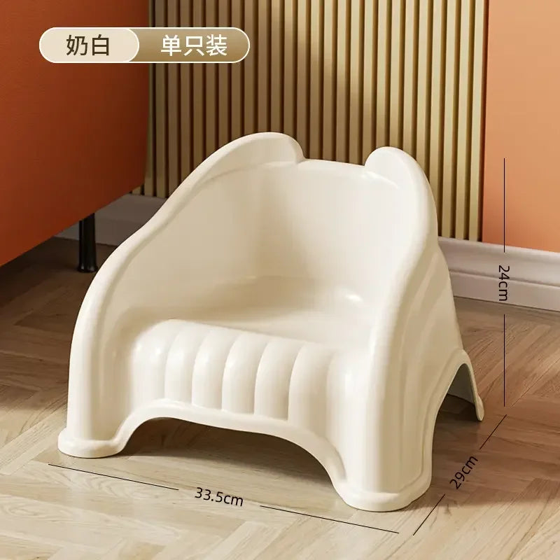 Children's plastic stool with backrest for home use nordic Office footrest kitchen low vanity chair Interior home furniture