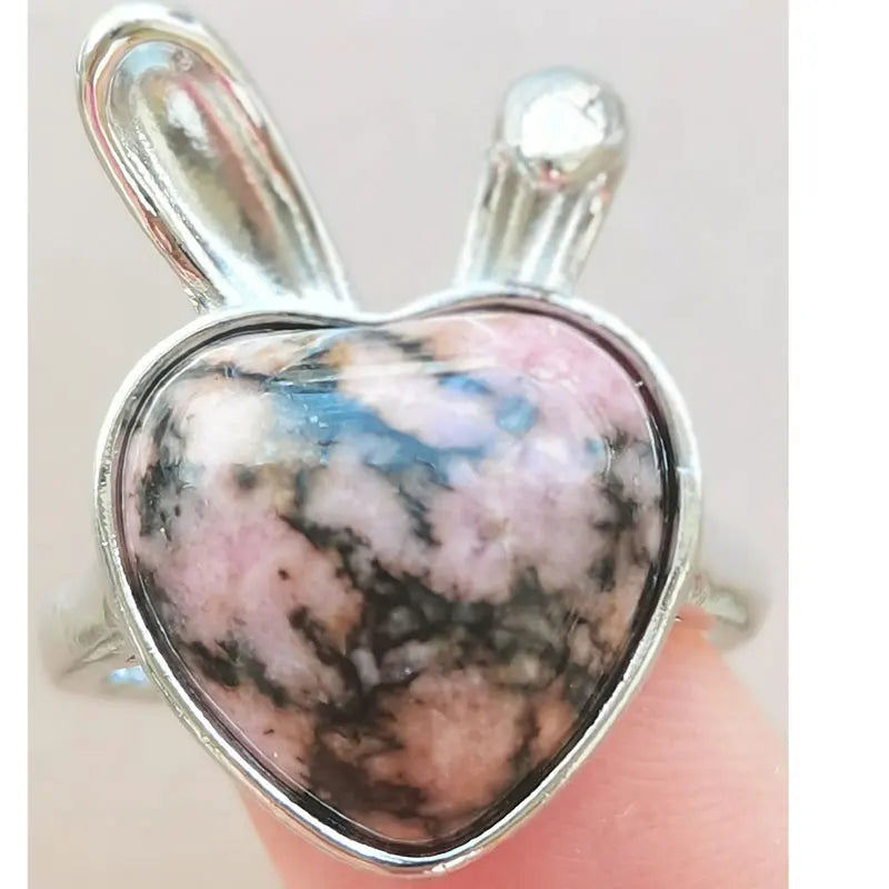 Labradorite Crystal Tiger Eye Lapis Lazuli Malachite Jaspe Sodalite Aventurine Howlite Unakite Cherry Quartz Bead Ring  PWB1183