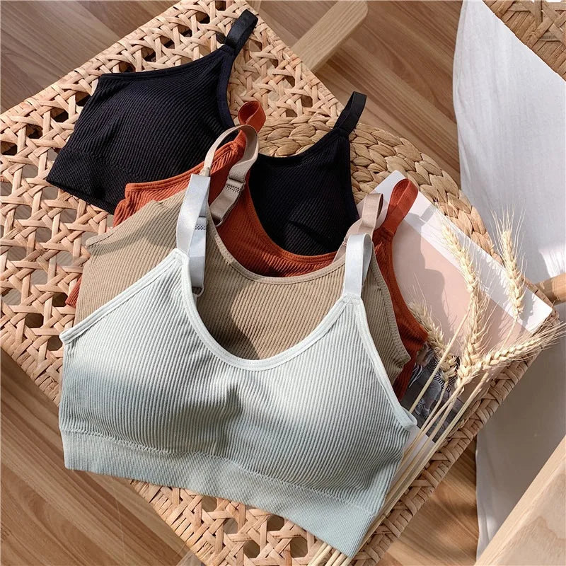 Sexy Underwear Women Gather No Steel Ring Lingerie Bra Tube Top Wrapped Chest Beauty Back Actival Cotton Thin Section Tube Top