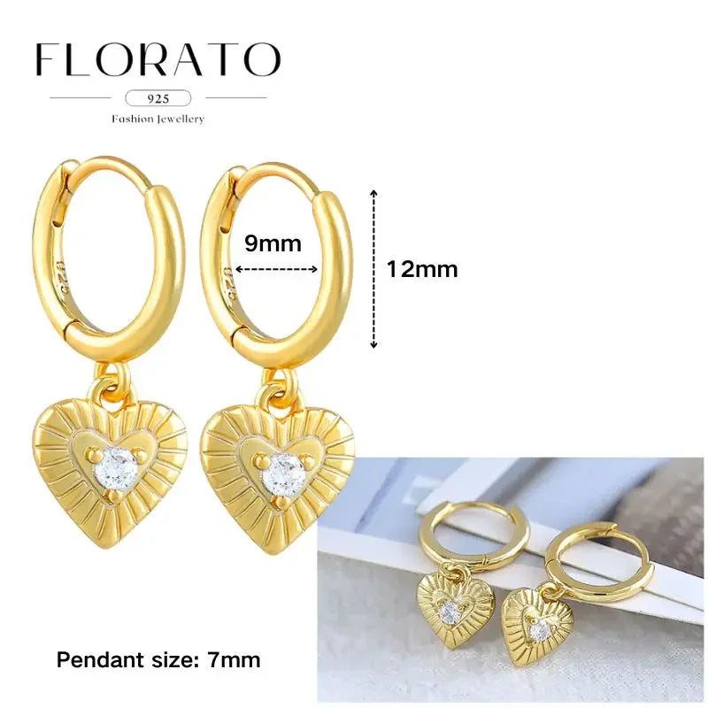 925 Sterling Silver Ear needle European And American Style Hoop Earrings Round square Pendientes Fashion For Women Birthday Gift