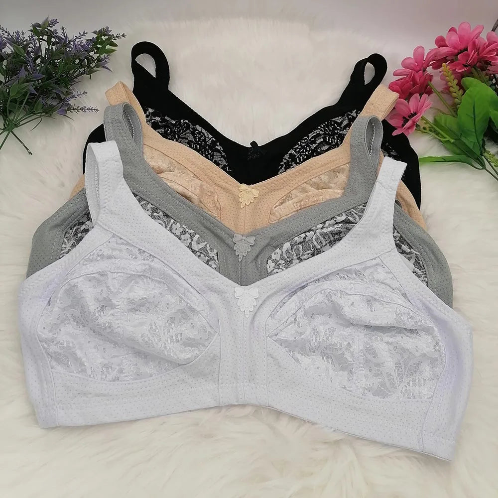 Women's Bra Large Cup C D E F G Lace Embroidery thin Push up Bras Wireless Sexy Lingerie Underwear Bras Top plus size 90-125 C29