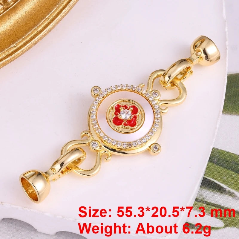 Juya 18K Gold Plated Baroque Pearls Connector Fastener Clasps DIY Jewelry Making Accessories Women Beads Lock Closure Supplies