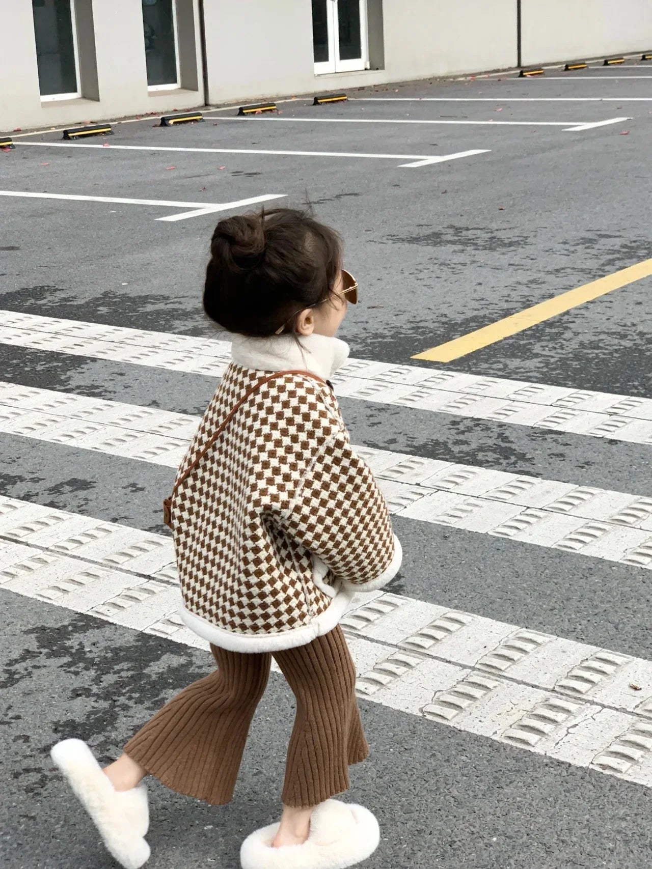 Plaid Fashion Girls Fleece Jacket Thermal Toddler Kids Coat Warm Children's Winter Clothes