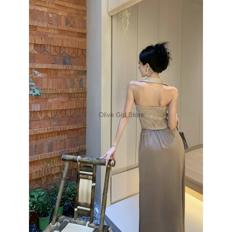 High End Tank Top Y2k French Floral Suit Small Suspender Women's Summer Outerwear Sexy Girl Short Vest Top Women's Clothing