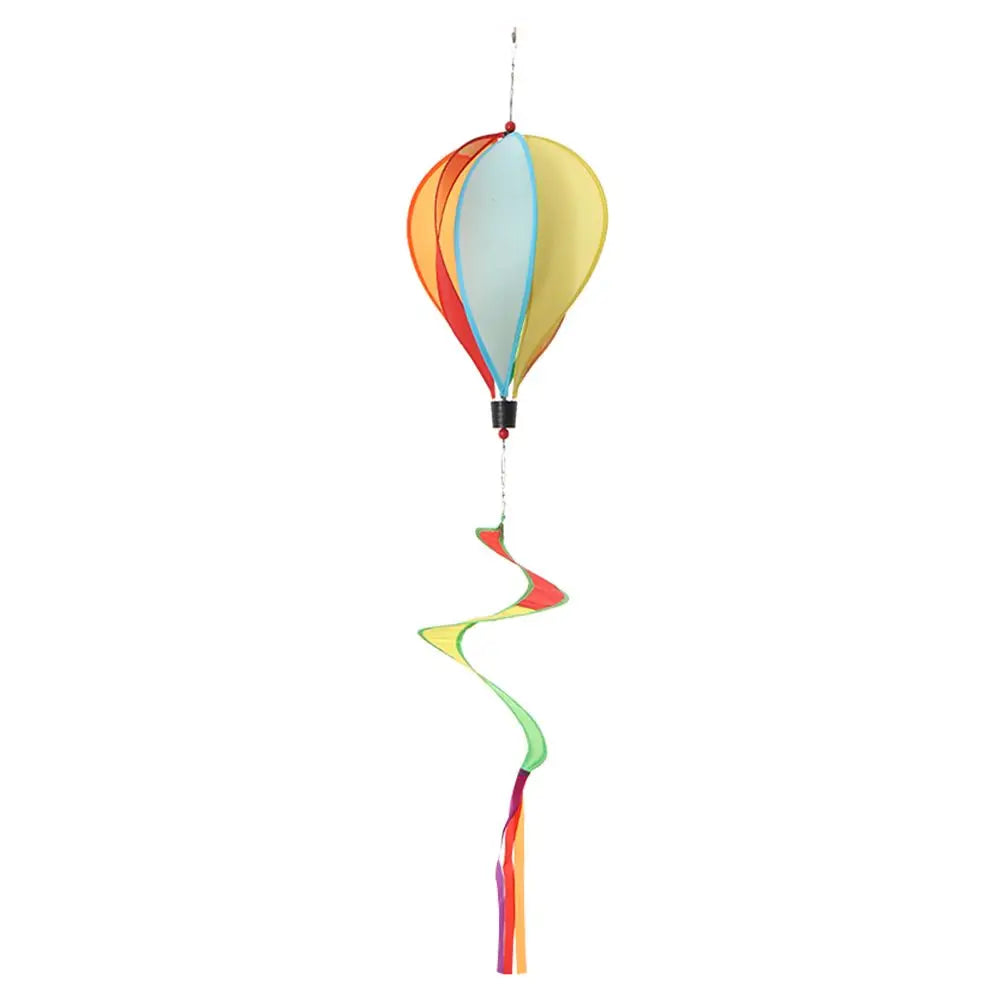 110CM Giant Rainbow Hot Air Balloon Garden Wind Spinners Pinwheels Whirligigs Windmill Toys for Yard Lawn Decorations Outdoor