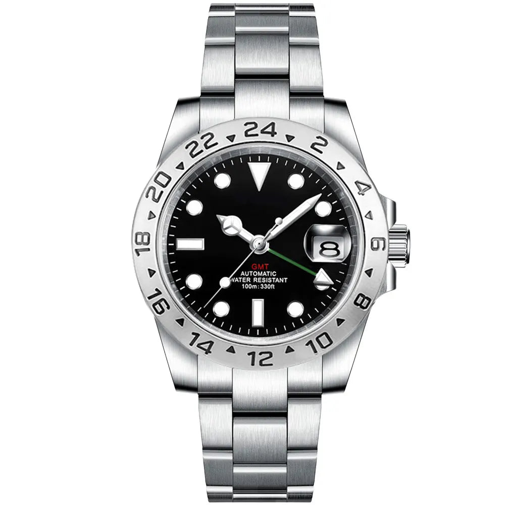 39MM Custom logo/name  Sapphire NH34 Automatic Mechanical Mens WristWatch Sterile Dial 10Bar Luminous Sport Male Clock