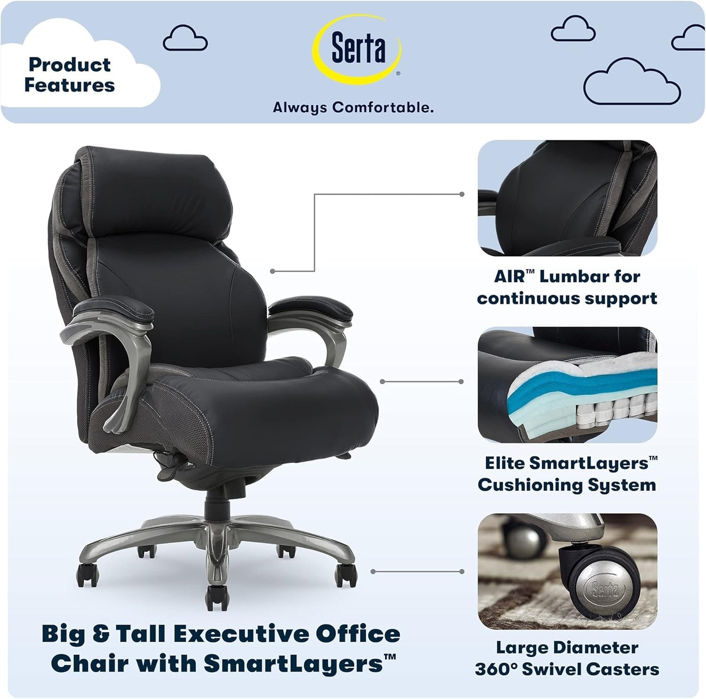 Executive Office Chair Big And Tall Air Technology